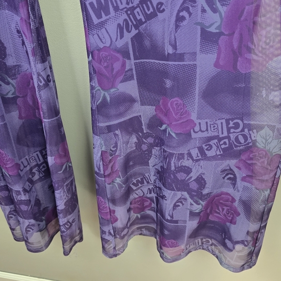 TORRID‎ Betsey Johnson Mesh Flare Pull-On Pants Purple Women Plus Size 5X - Picture 4 of 15